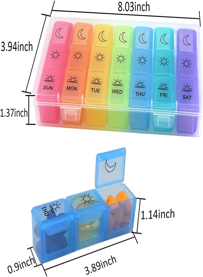 Topinon Pill Medicine Organizer Reminder Storage Box - 7 Days/1 Weeks, 3 Times a Day Large Compartment Pill Case, Moisture-Proof Weekly Pill Box for Vitamins, Medicine, and Pills - Portable Travel-Friendly Design - Image 4